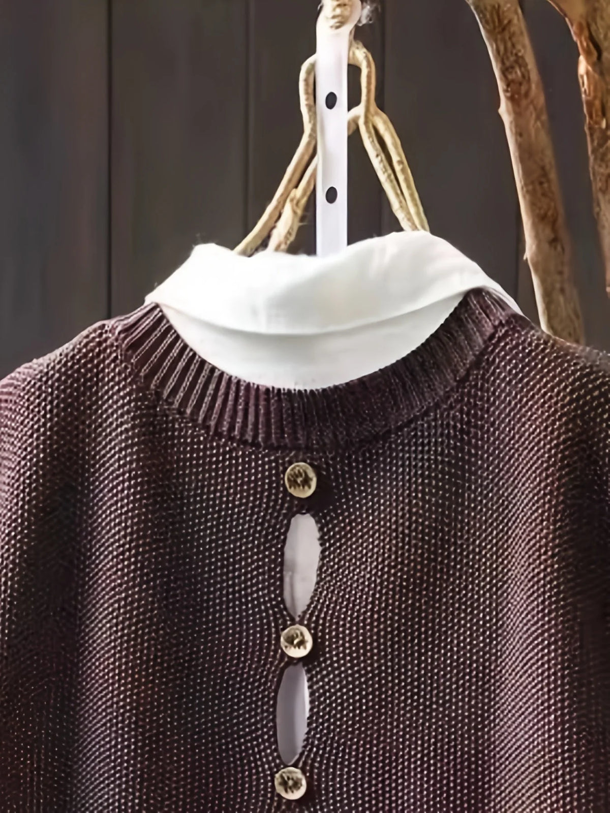 Gwen Button-Back Sweater Vest in Coffee