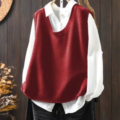Gwen Button-Back Sweater Vest in Red