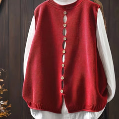 Gwen Button-Back Sweater Vest in Red