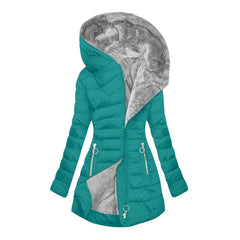 Gwendolyn Faux Fur Lined Hooded Puffer Coat in Teal