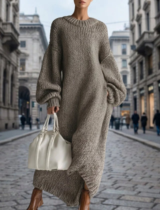 Ida Oversized Maxi Sweater Dress in Grey