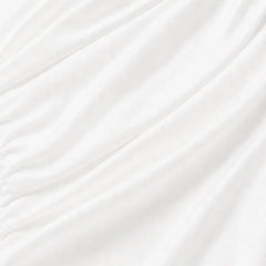 Imogen Mock Neck Sheer Sleeve Midi Dress in Ivory