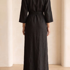 Joanna Wrap Front Maxi Dress in Black