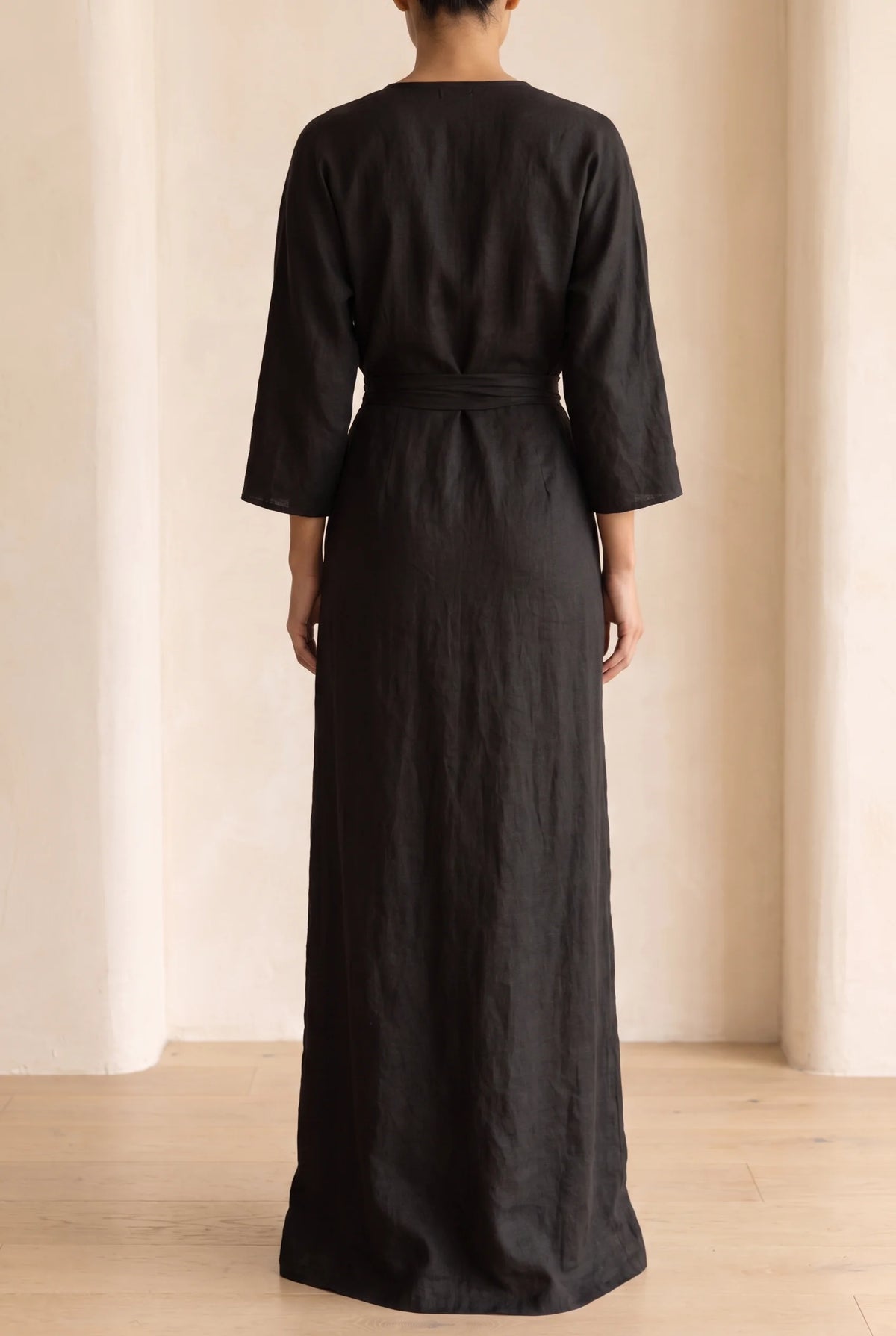 Joanna Wrap Front Maxi Dress in Black
