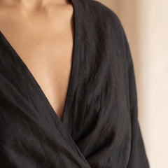 Joanna Wrap Front Maxi Dress in Black
