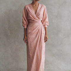 Joanna Wrap Front Maxi Dress in Pink