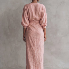 Joanna Wrap Front Maxi Dress in Pink