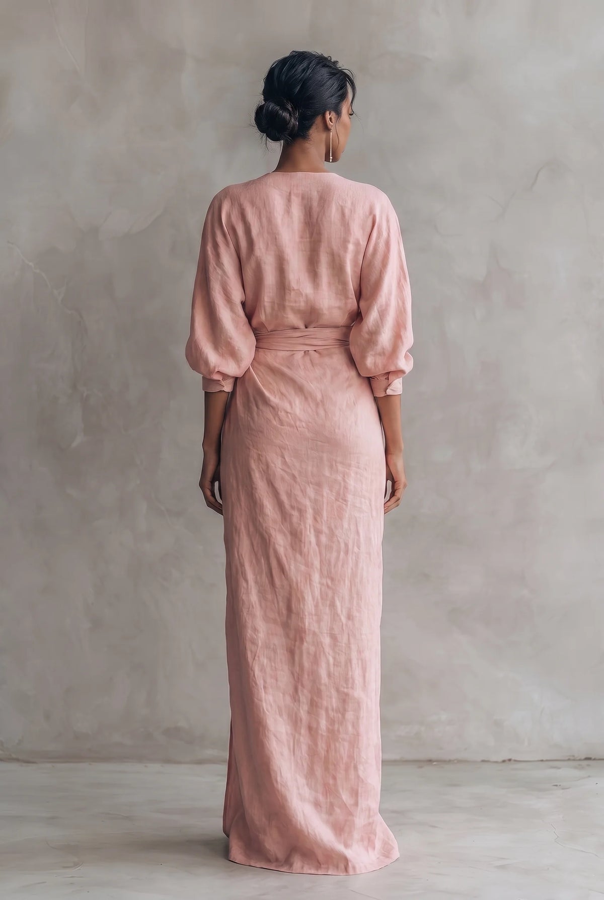 Joanna Wrap Front Maxi Dress in Pink