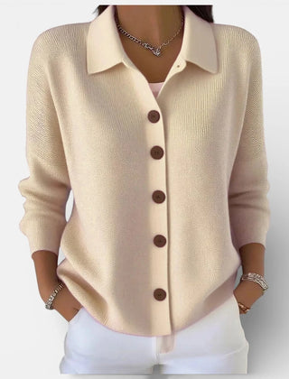 Kelsey Soft Collared Button Blouse in Apricot
