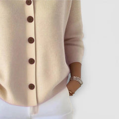 Kelsey Soft Collared Button Blouse in Apricot