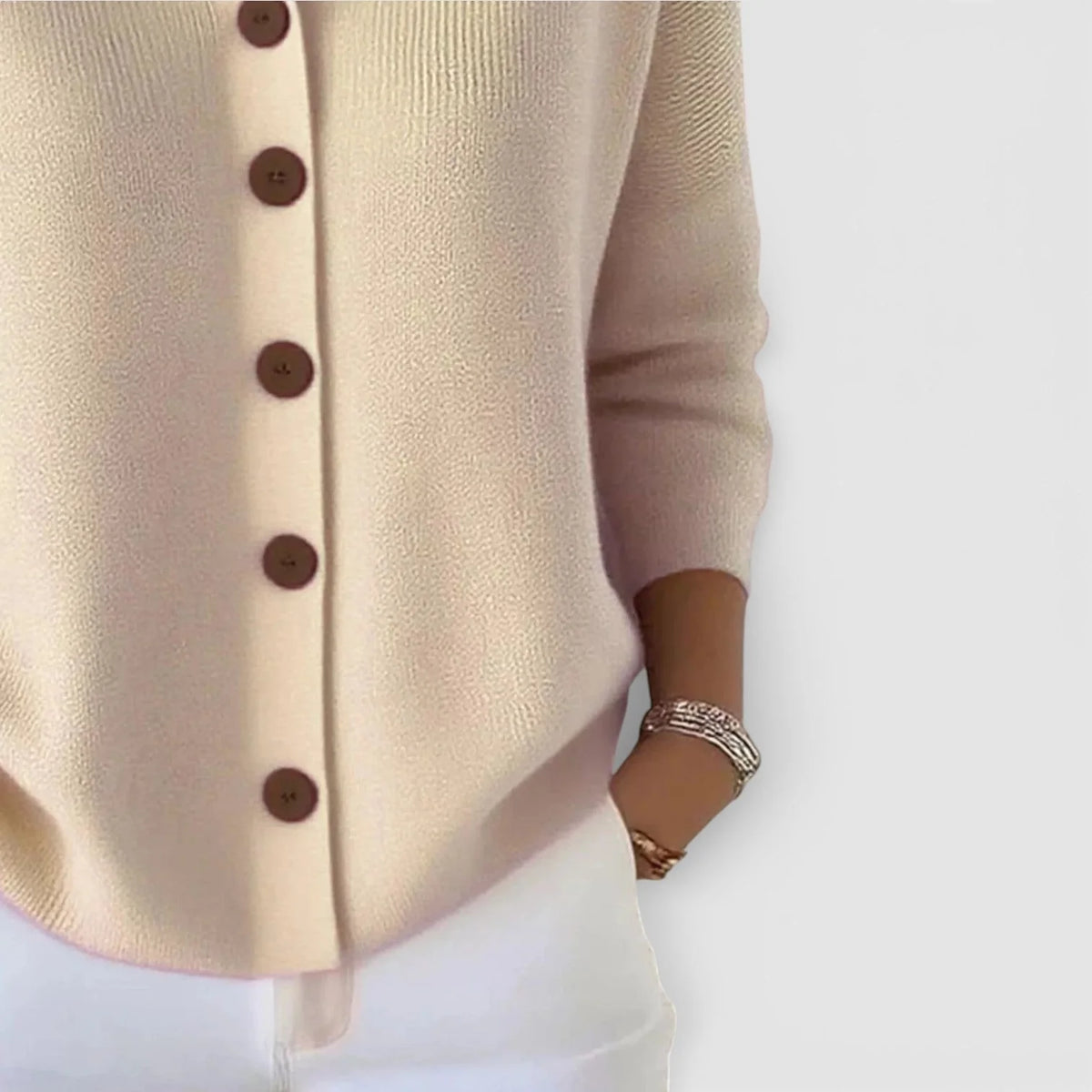 Kelsey Soft Collared Button Blouse in Apricot