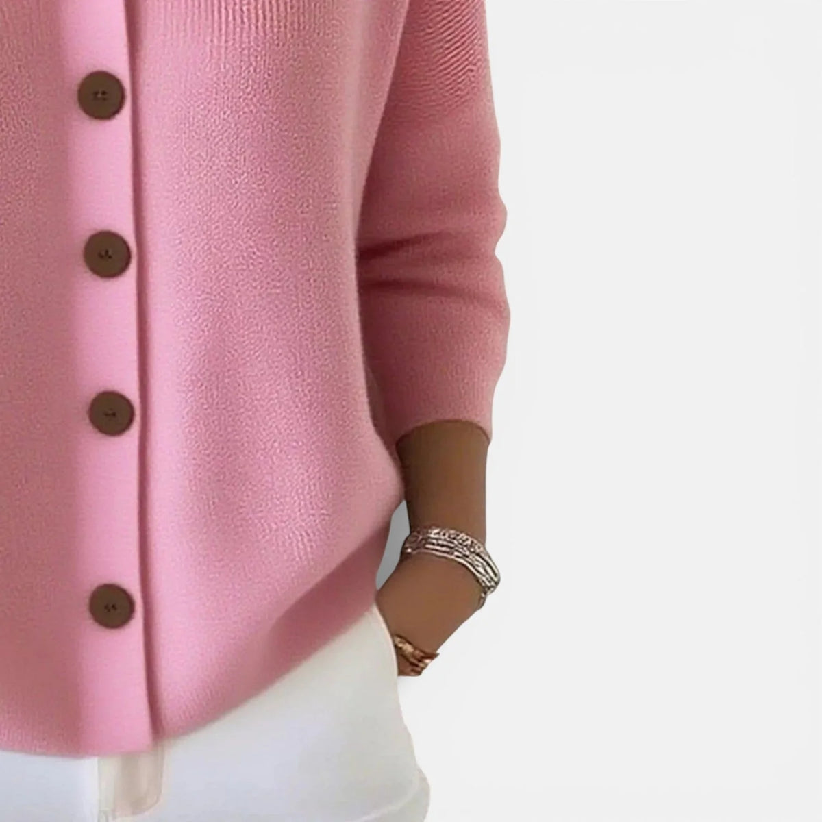 Kelsey Soft Collared Button Blouse in Pink