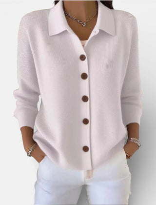 Kelsey Soft Collared Button Blouse in Ivory