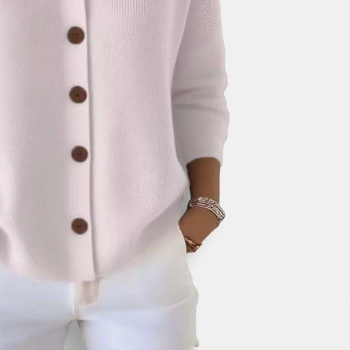 Kelsey Soft Collared Button Blouse in Ivory