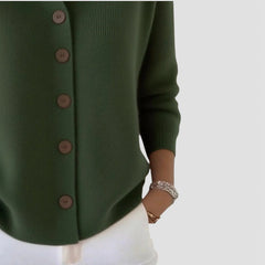 Kelsey Soft Collared Button Blouse in Olive Green