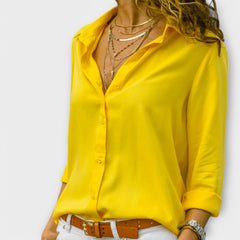 Laura Classic Button-Down Shirt in Yellow