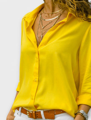 Laura Classic Button-Down Shirt in Yellow