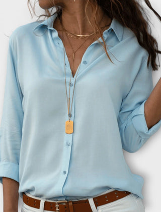 Laura Classic Button-Down Shirt in Blue
