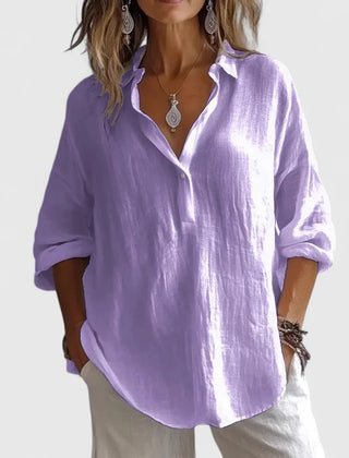 Lena Relaxed Popover Collar Shirt in Lavender