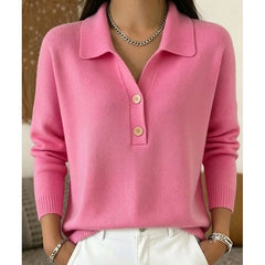Lorelei Collared Polo Sweater in Pink
