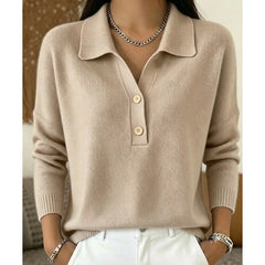 Lorelei Collared Polo Sweater in Khaki