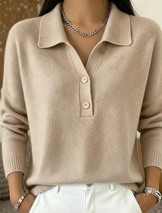 Lorelei Collared Polo Sweater in Khaki
