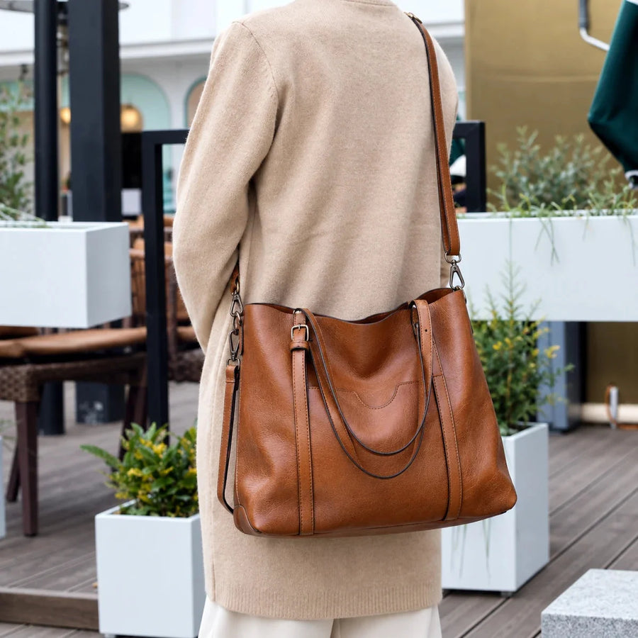 Lorna Classic Everyday Tote Bag in Cognac Brown