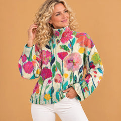 Lucy Floral Print Turtleneck Sweater in Multicolour