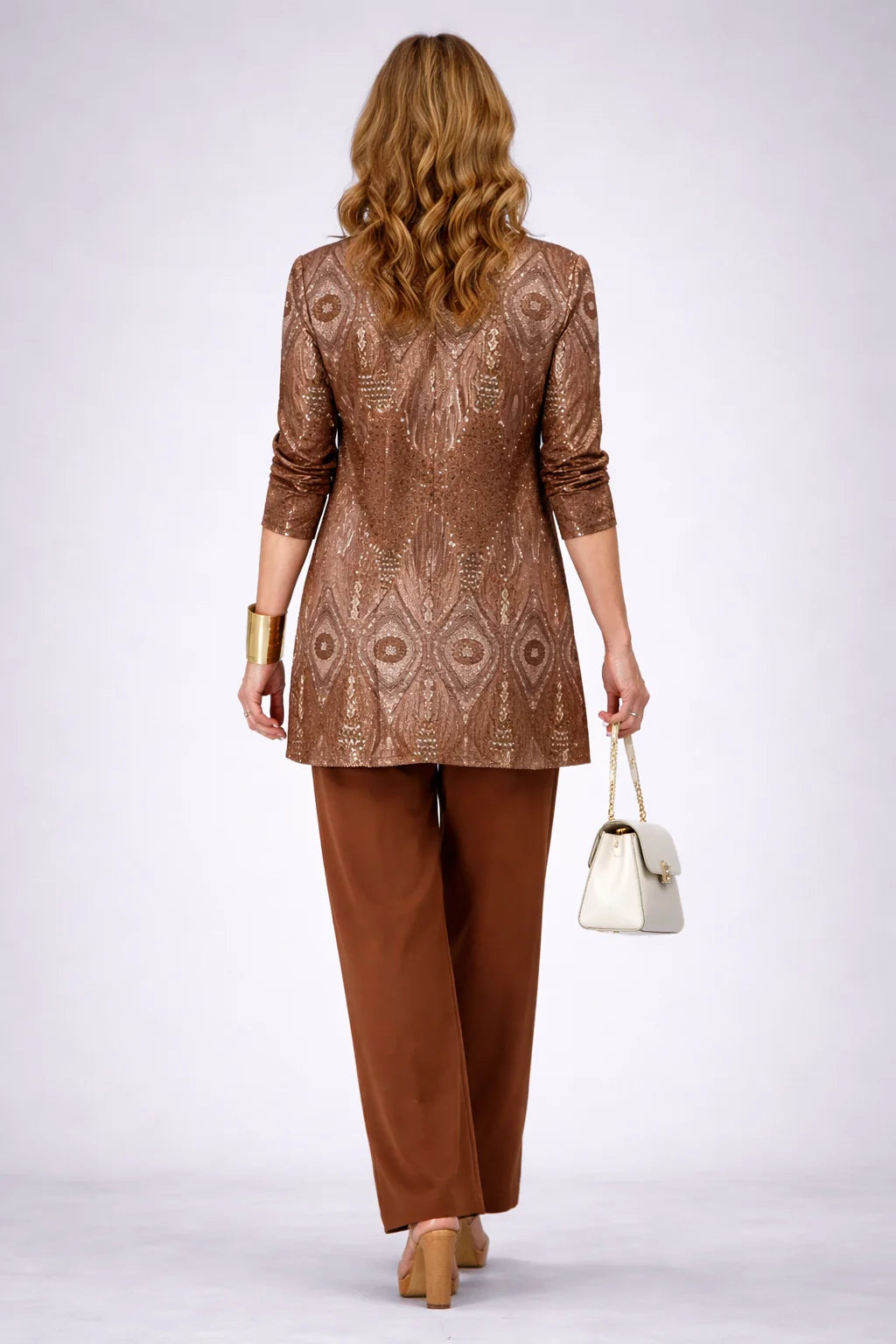 Mabel Bronze Paisley Three-Piece Set in Brown