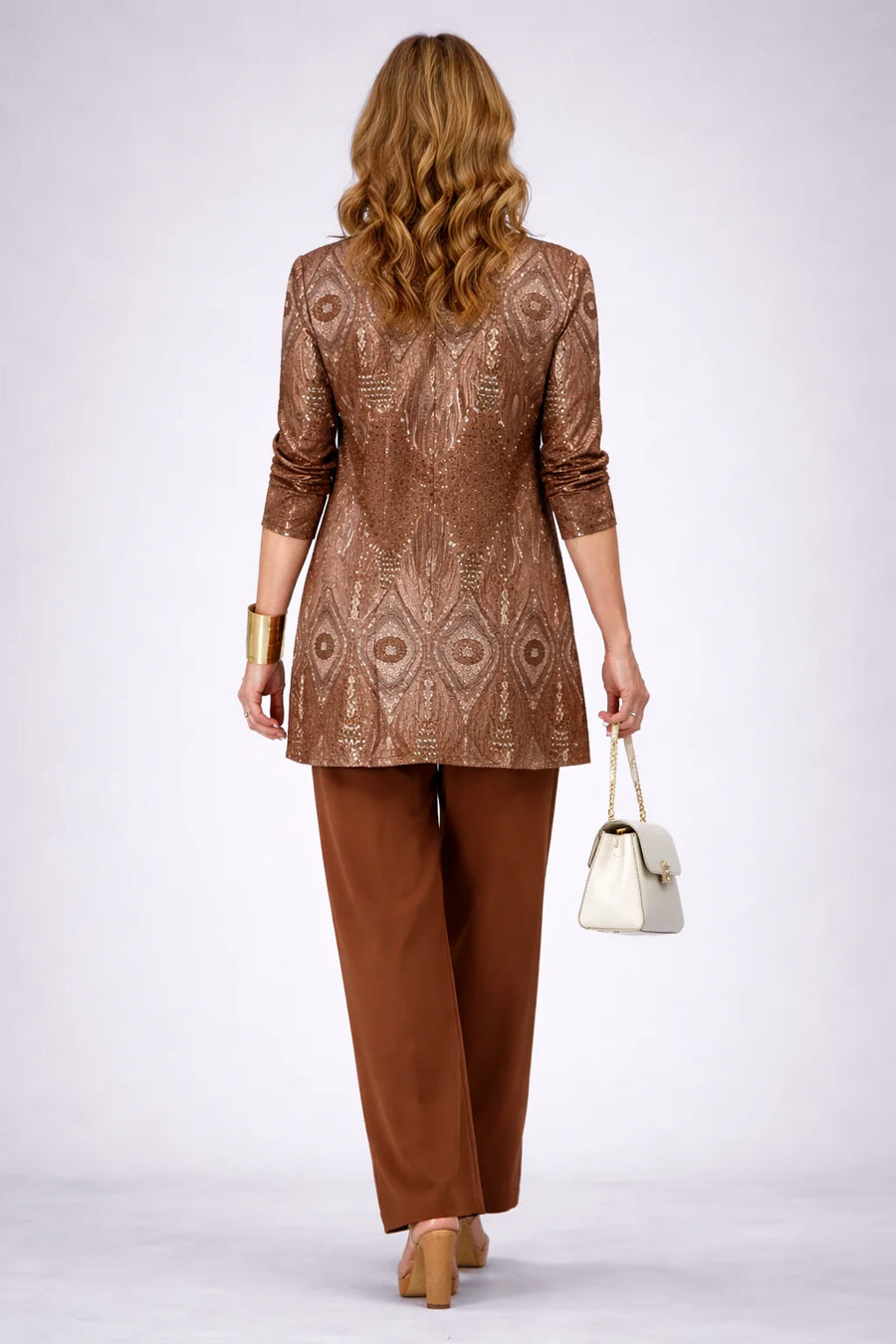Mabel Bronze Paisley Three-Piece Set in Brown