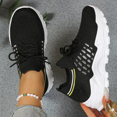 Marcia Chunky Platform Mesh Sneakers in Black