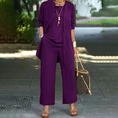 Megan Longline Layer Three-Piece Set in Purple