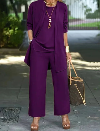 Megan Longline Layer Three-Piece Set in Purple