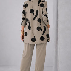 Millie Graphic Dot Three-Piece Set in Taupe