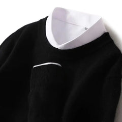 Nadia Classic Crew Neck Sweater in Black