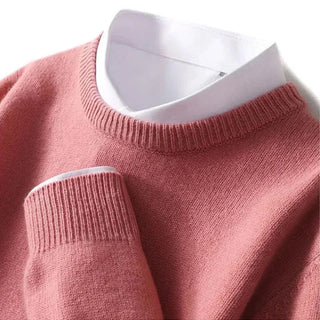 Nadia Classic Crew Neck Sweater in Rose Pink