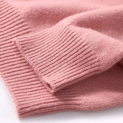 Nadia Classic Crew Neck Sweater in Rose Pink