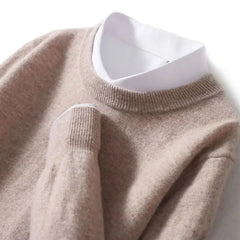 Nadia Classic Crew Neck Sweater in Beige