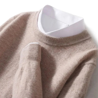 Nadia Classic Crew Neck Sweater in Beige