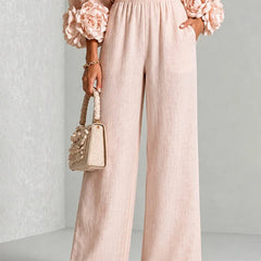 Naomi Rosette Cuff Two-Piece Set in Blush Pink