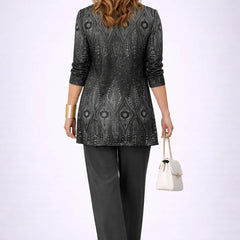 Norma Paisley Jacket Three-Piece Set in Black