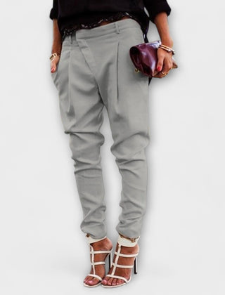 Odette Pleated Tapered Trousers in Grey