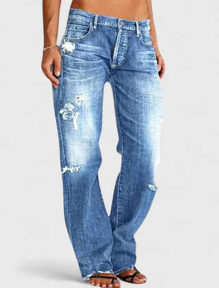 Paige Faded Relaxed Fit Jeans in Blue