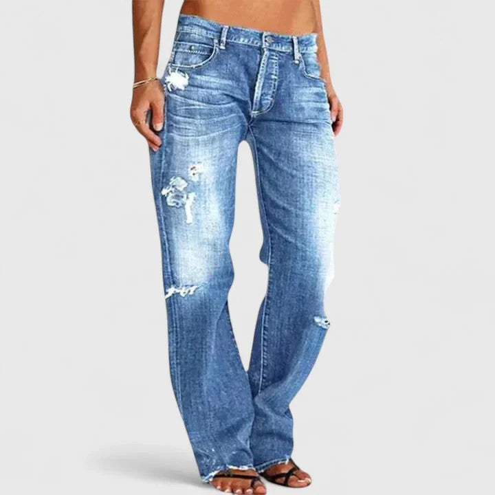 Paige Faded Relaxed Fit Jeans in Blue
