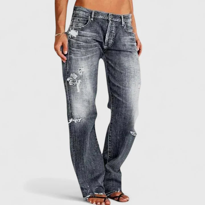 Paige Faded Relaxed Fit Jeans in Grey