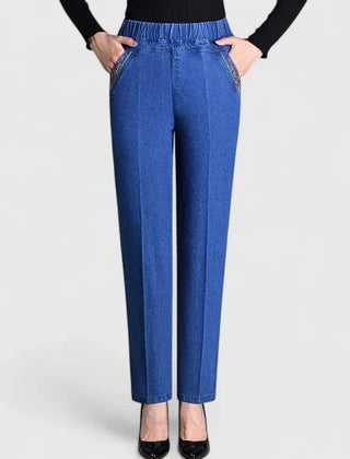 Patricia Pull-On Straight Leg Jeans in Light Blue