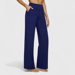 Pauline Wide-Leg Pull-On Pants in Navy