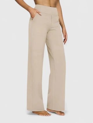 Pauline Wide-Leg Pull-On Pants in Cream