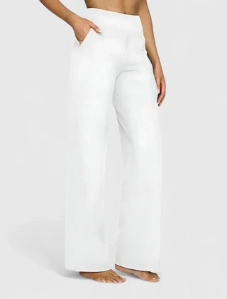 Pauline Wide-Leg Pull-On Pants in White
