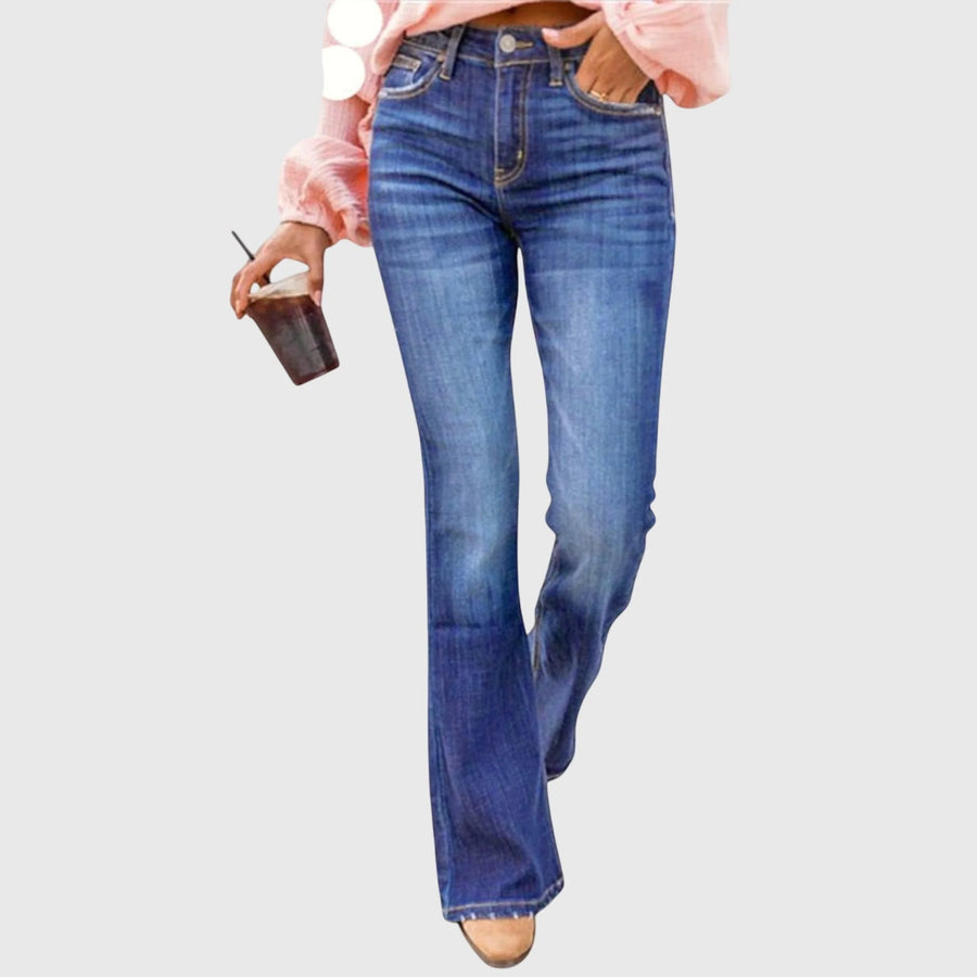 Penelope High-Rise Flare Jeans in Blue